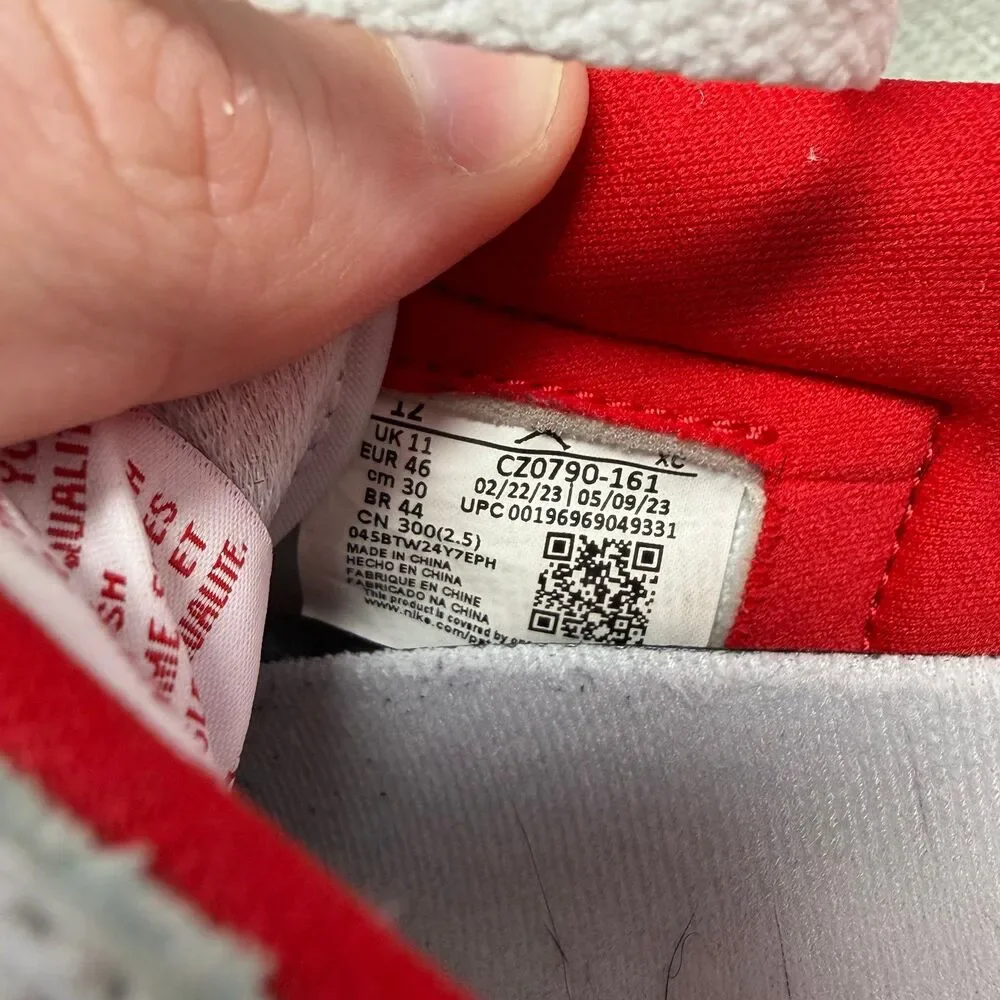 Nike Air Jordan 1 Low Retro OG University Red White Shoes Mens 12 CZ0790-161